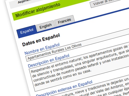 Central de reservas online ALO. Catálogo de alojamientos.
