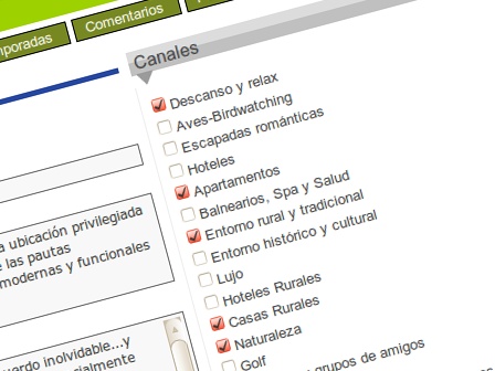 Central de reservas online ALO. Catálogo de alojamientos.